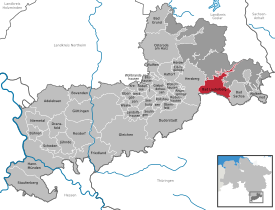 Lage der Gemeinde Bad Lauterberg im Landkreis Göttingen (anklickbare Karte)