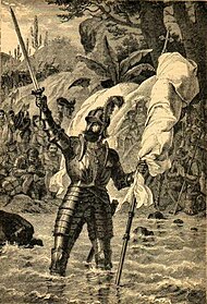 Vasco Nunez de Balboa claiming possession of the South Sea. Balboa sudsee.jpg