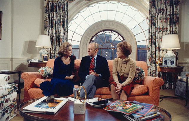 Walters interviewing President Gerald Ford and Betty Ford in 1976