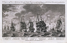 Depiction of the battle Bataille d Ouessant 1778 gravure anglaise.jpg
