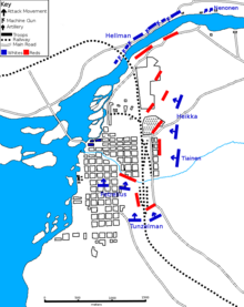 The General Overview of the city during the start of the battle. BattleforOulu.png