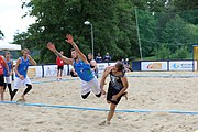 Deutsch: Beachhandball Europameisterschaften 2019 (Beach handball Euro); Tag 3: 4. Juli 2019 – Männer, Platzierungsrunde Gruppe III, Italien-Montenegro 2:0 (22:15, 18:7) English: Beach handball Euro; Day 3: 4 July 2019 – Men Consolation Round Group III – Italy-Montenegro 2:0 (22:15, 18:7)