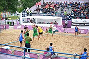 Deutsch: Beachhandball bei den Olympischen Jugendspielen 2018; Tag 6, 12. Oktober 2018; Jungen, Platzierungssspiel Ränge 5-6 – Thailand-Ungarn 0:2 English: Beach handball at the 2018 Summer Youth Olympics at 12 October 2018 – Boy's Placement Match 5-6 – Thailan-Hungary 0:2