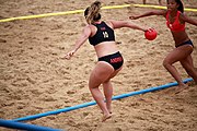 Deutsch: Beachhandball bei den Olympischen Jugendspielen 2018; Tag 6, 12. Oktober 2018; Mädchen, Hauptrundenspiel – Chinesisch Taipei (Taiwan)-Paraguay 0:2 English: Beach handball at the 2018 Summer Youth Olympics at 12 October 2018 – Girls Main Round – Chinese Taipei (Taiwan)-Paraguay 0:2