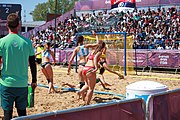 Deutsch: Beachhandball bei den Olympischen Jugendspielen 2018 in Buenos Aires; Tag 7, 13. Oktober 2018; Mädchen, Halbfinale – Ungarn-Argentinien 1:2 English: Beach handball at the 2018 Summer Youth Olympics in Buenos Aires at 13 October 2018 – Girls Semifinal – Hungary-Argentina 1:2 Español: Handball de playa en los Juegos Olimpicos de la Juventud Buenos Aires 2018 en 13 de octubre de 2018 – Semifinales Femeninas - Hungría-Argentina 1:2