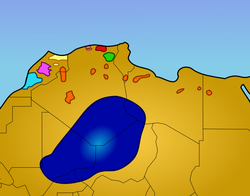 Localizacion de dialèctes dau berbèr en Africa dau Nòrd