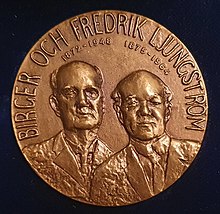 Eponymous Birger and Fredrik Ljungström Commemorative Medal (1976) of the Royal Swedish Academy of Engineering Sciences.