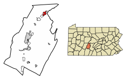 Расположение Тайрона в округе Блэр, штат Пенсильвания.