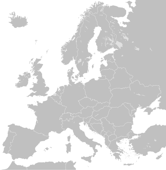 europe map black and white outline