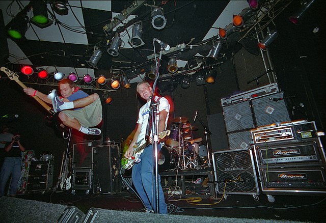 Blink-182 performing in Los Angeles in October 1996