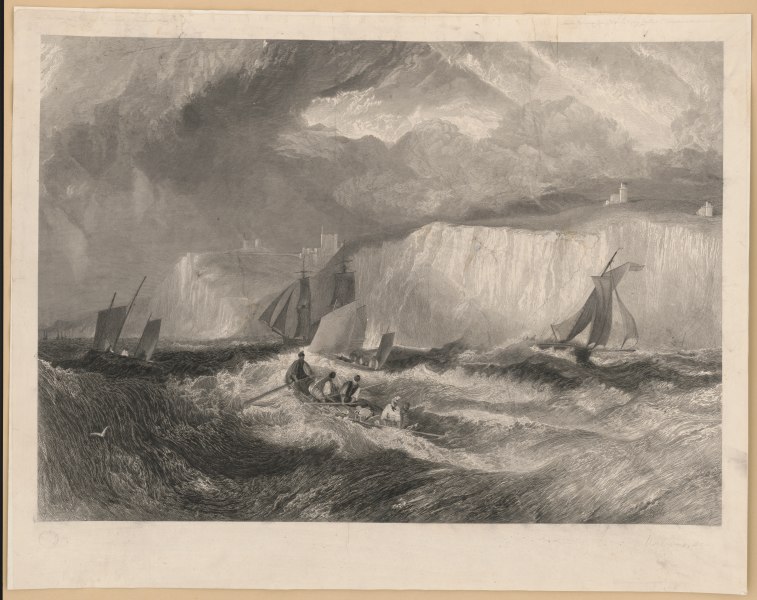 File:Boats in ocean storm near rocky coast LCCN2003681633.tif