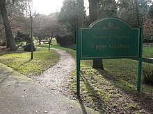 Welcome Sign at the entrance to Upper Gardens. Bournemouth Gardens, borough boundary - geograph.org.uk - 658902.jpg