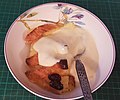 Brioche Bread & Butter Pudding with Vanilla Custard (49552897362).jpg