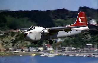 Bristol Freighter on approach to Wellington, New Zealand, 1981 Bristol Freighter, Wellington, New Zealand, 1981.jpg