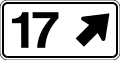 Up-right arrow with distance (black)