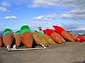 Boeien in een opslagplaats, Homer, Alaska