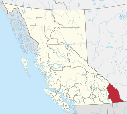 Regional District of East Kootenays läge i British Columbia.