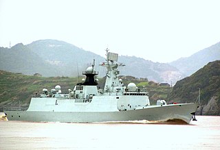 Chinese frigate <i>Changzhou</i> (549) Type 054A frigate of the PLA Navy