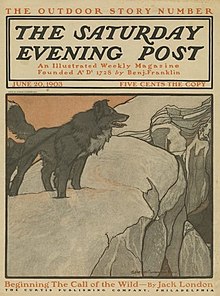 The Call of the Wild (cover of the June 20, 1903 Saturday Evening Post shown) is about the survival of the fittest. Call of the Wild (Saturday Evening Post).jpg