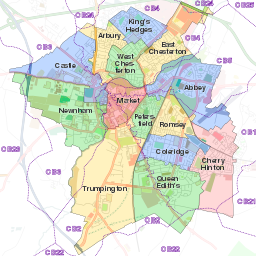 Cambridge UK ward map 2010 coloured on Cambridge-Openstreetmap-08-06-13.svg 16:13, 21 April 2014