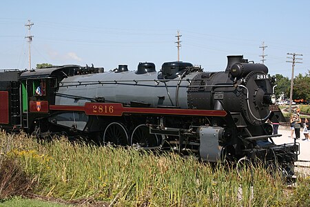 CPR No. 2816 Empress stopped in Sturtevant, Wisconsin on September 1, 2007