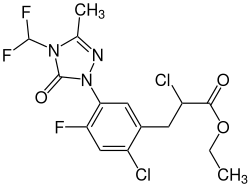 Structural formula of carfentrazone-ethyl