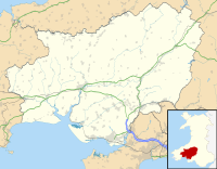 Map of Carmarthenshire within Wales
