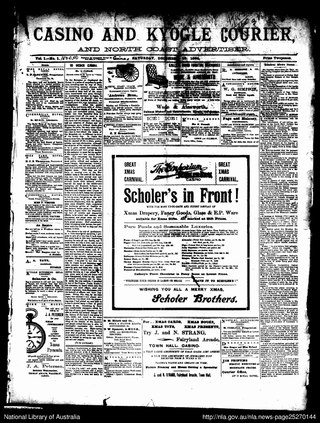 <i>Casino and Kyogle Courier and North Coast Advertiser</i> Former newspaper in New South Wales, Australia