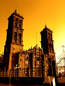 Puebla Cathedral was the last of seven churches in Puebla that the teams had to visit in order to get a clue. Catedral de puebla.jpg