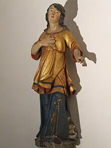 Châlus, Haute-Vienne, France, Statue de Sainte Quitterie.JPG