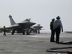 French Navy Rafale being launched from the FS Charles De Gaulle (R91)