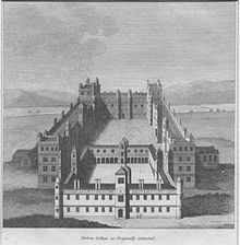 Impression of the intended College; from Francis Grose, Military Antiquities. Chelsea College Grose.JPG