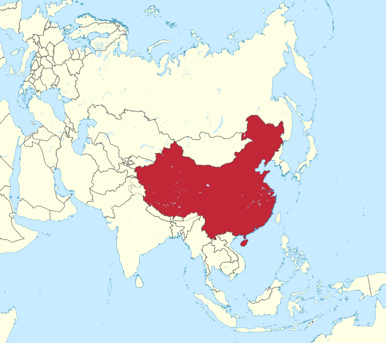Территория китая. Карта Китая на карте мира. Китай на карте мира. Границы КНР на карте мира. Расположение Китая.