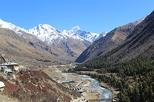 Chitkul Village, as seen from the road to the ITBP checkpost Chitkul border of India.jpg