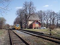 Stacja kolejowa Chuchelná (kwiecień 2012)