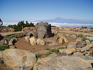 Reconstrucción de un altar guanche, en La Gomera