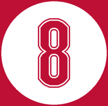 Joe Morgan's number 8 was retired by the Cincinnati Reds in 1987.