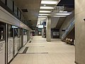 Quai de la station Cleunay, les aménagements des stations de la ligne B présentent une plus grande variété que ceux de la ligne A.
