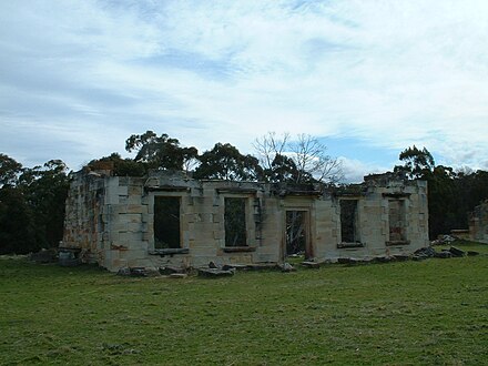 Remains of the stone houses of the Coal Mines Historic Site