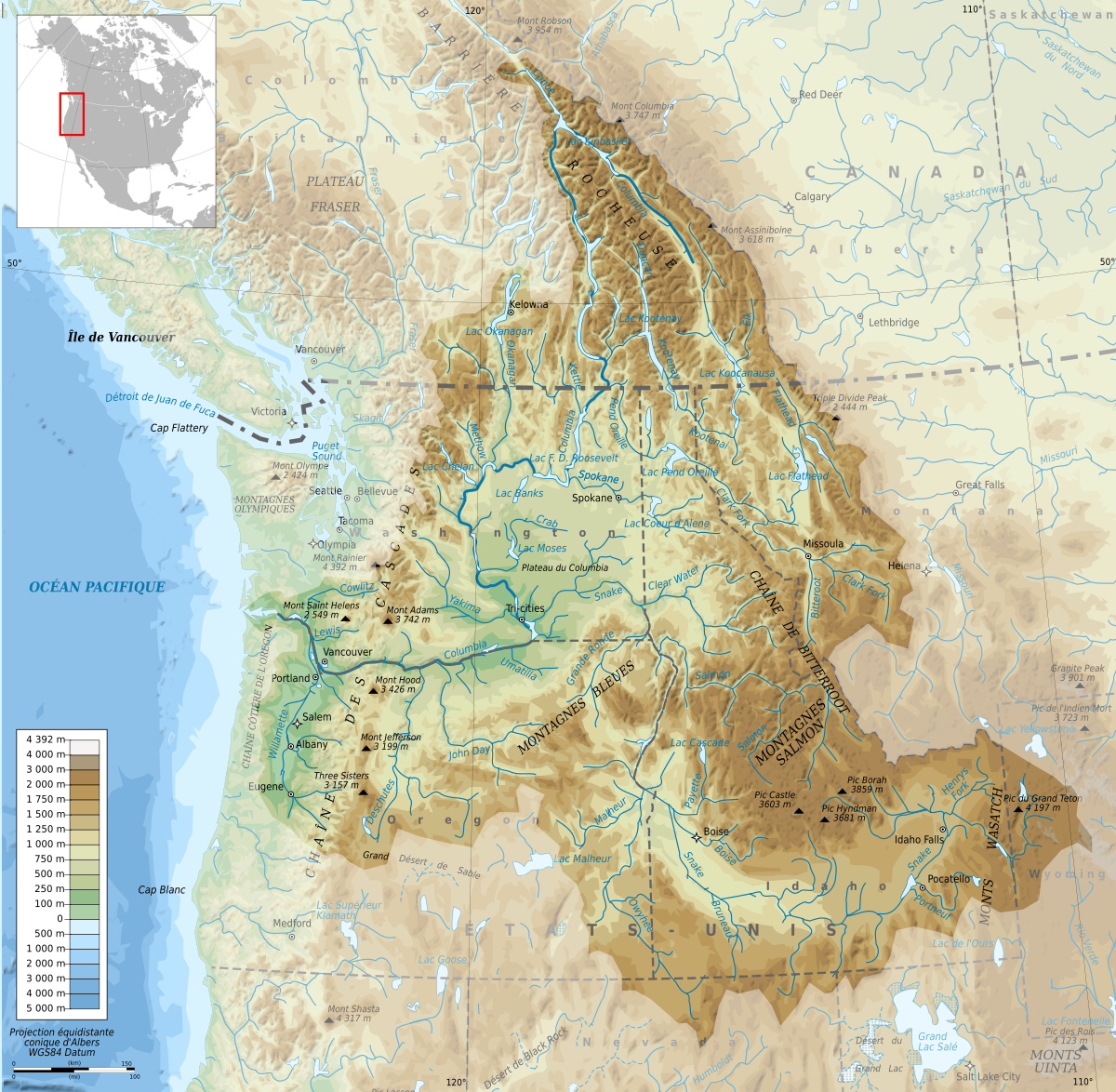 columbia physical map