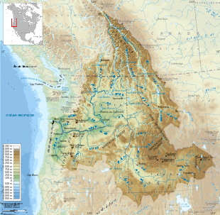 Carte du bassin versant du Columbia.
