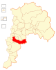 Karta över Quilpué -kommunen i Valparaíso -regionen