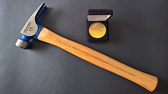 Hammers are awarded as trophies. Crash-B Sprints Hammer.jpg