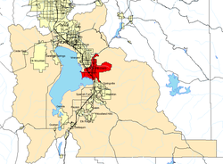 Map of Utah County