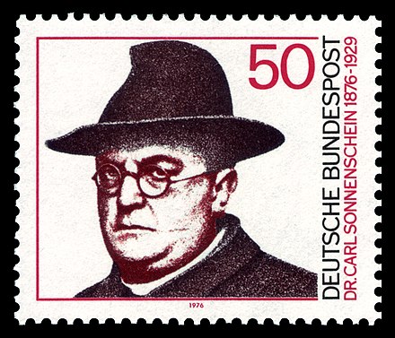 Carl Sonnenschein. DBP - 100 Jahre Dr. Carl Sonnenschein - 50 Pfennig - 1976.jpg