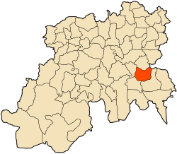 Localização da cidade dentro da província de Médéa