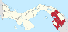 Розташування провінції Дар'єн на мапі Панами