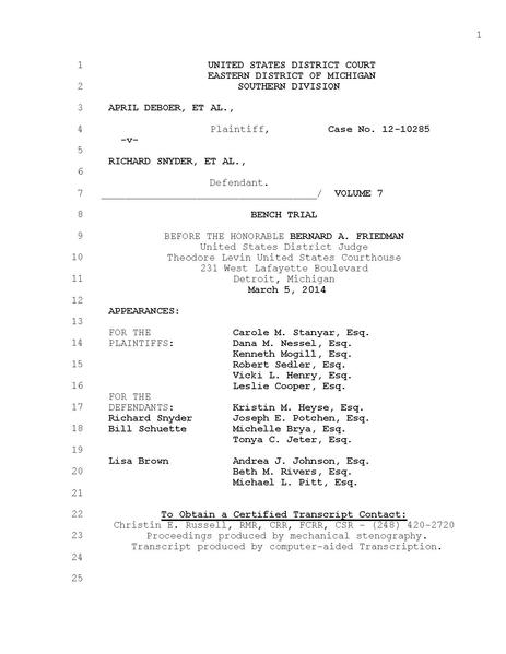 File:DeBoer v. Snyder ED Mi transcript - Day 7 - Part A - 5 March 2014.pdf