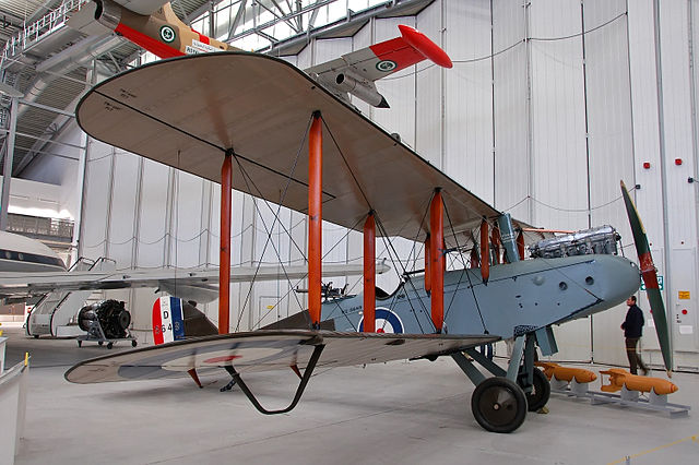 A de Havilland Airco DH9 on display at the Imperial War Museum Duxford in 2008
