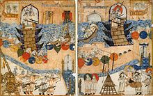 The siege of Baghdad by the Mongols. DiezAlbumsFallOfBaghdad.jpg